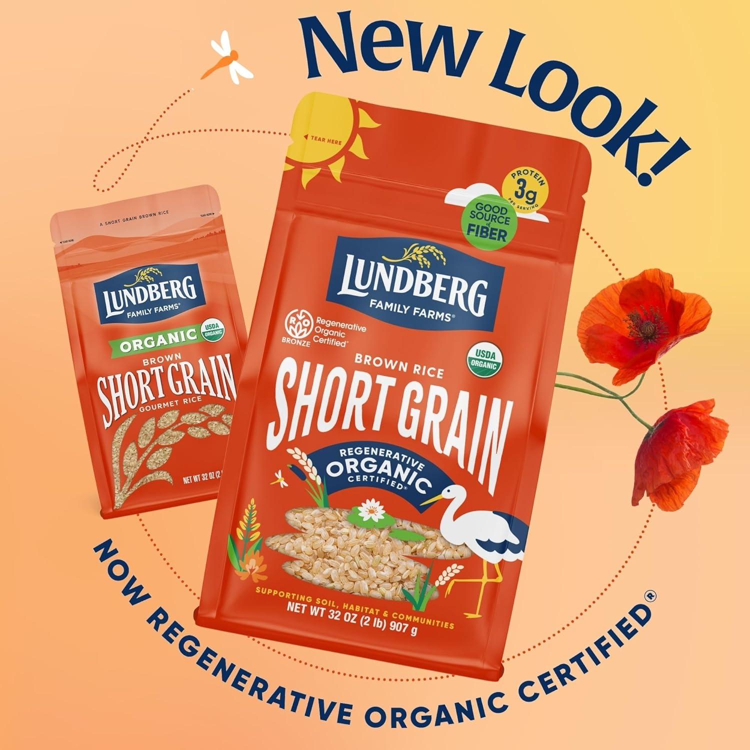 image:imageLundberg Family Farms Organic Brown Short Grain Rice Subtle Nutty Aroma Clings When Cooked 100 Whole Grain High Fiber Pantry Staple USDA Certified Organic GlutenFree Vegan 32 oz 1PackOrganic