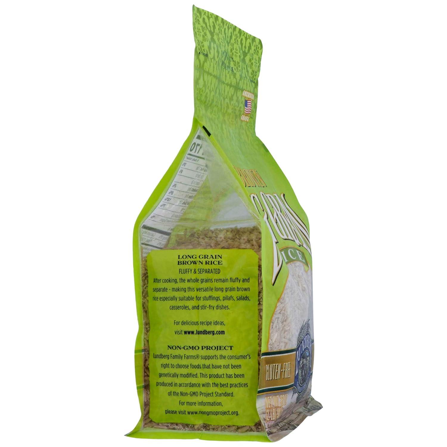 image:imageLundberg Family Farms Organic Brown Short Grain Rice Subtle Nutty Aroma Clings When Cooked 100 Whole Grain High Fiber Pantry Staple USDA Certified Organic GlutenFree Vegan 32 oz 1PackBrown Long Grain