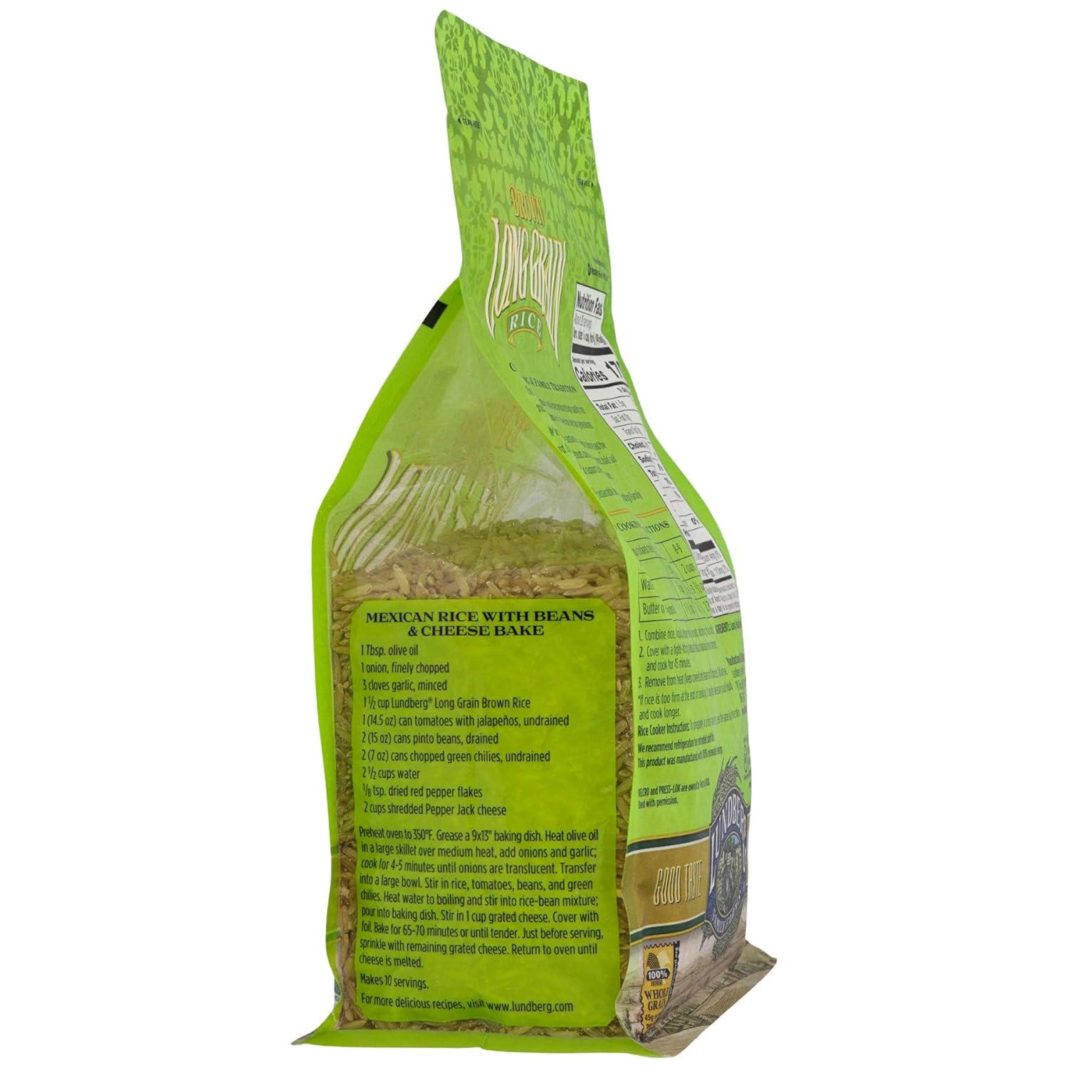 image:imageLundberg Family Farms Organic Brown Short Grain Rice Subtle Nutty Aroma Clings When Cooked 100 Whole Grain High Fiber Pantry Staple USDA Certified Organic GlutenFree Vegan 32 oz 1PackBrown Long Grain