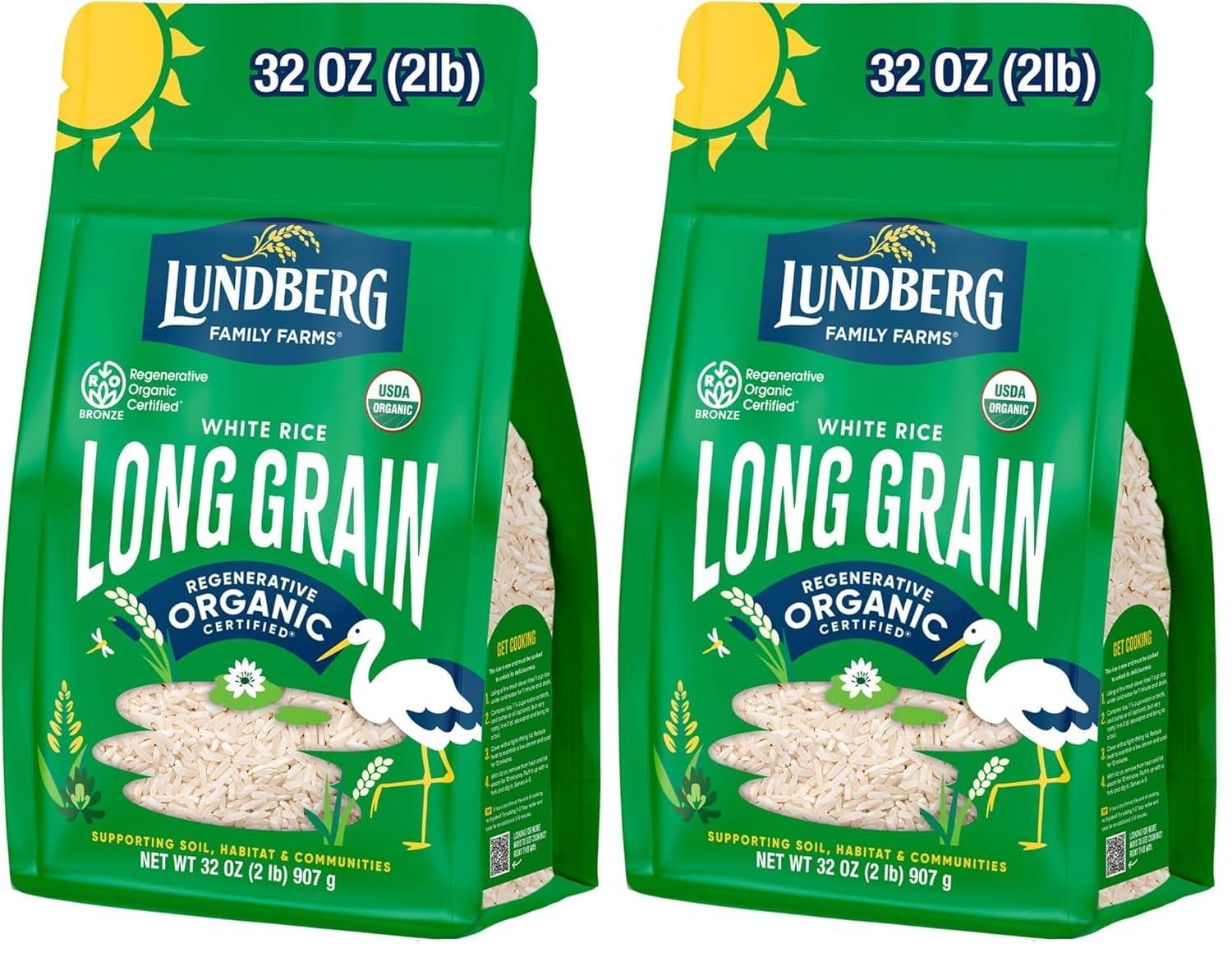 image:imageLundberg Family Farms Organic Brown Short Grain Rice Subtle Nutty Aroma Clings When Cooked 100 Whole Grain High Fiber Pantry Staple USDA Certified Organic GlutenFree Vegan 32 oz 1PackWhite Long Grain