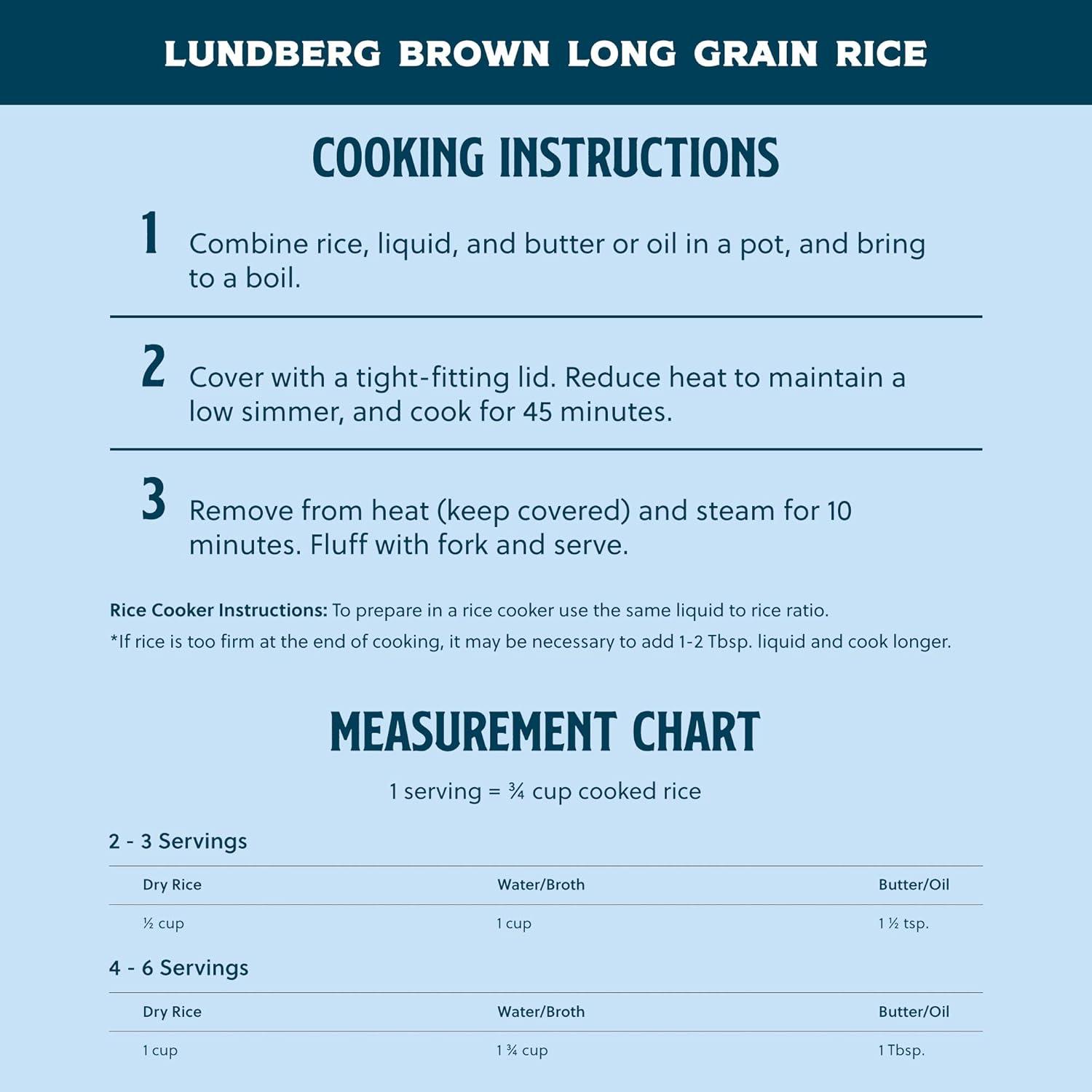 image:imageLundberg Family Farms Organic Brown Short Grain Rice Subtle Nutty Aroma Clings When Cooked 100 Whole Grain High Fiber Pantry Staple USDA Certified Organic GlutenFree Vegan 32 oz 1PackBrown Long Grain