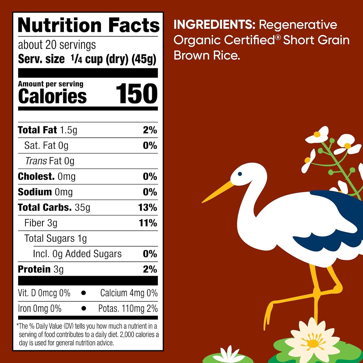 image:imageLundberg Family Farms Organic Brown Short Grain Rice Subtle Nutty Aroma Clings When Cooked 100 Whole Grain High Fiber Pantry Staple USDA Certified Organic GlutenFree Vegan 32 oz 1PackOrganic Brown Short Grain