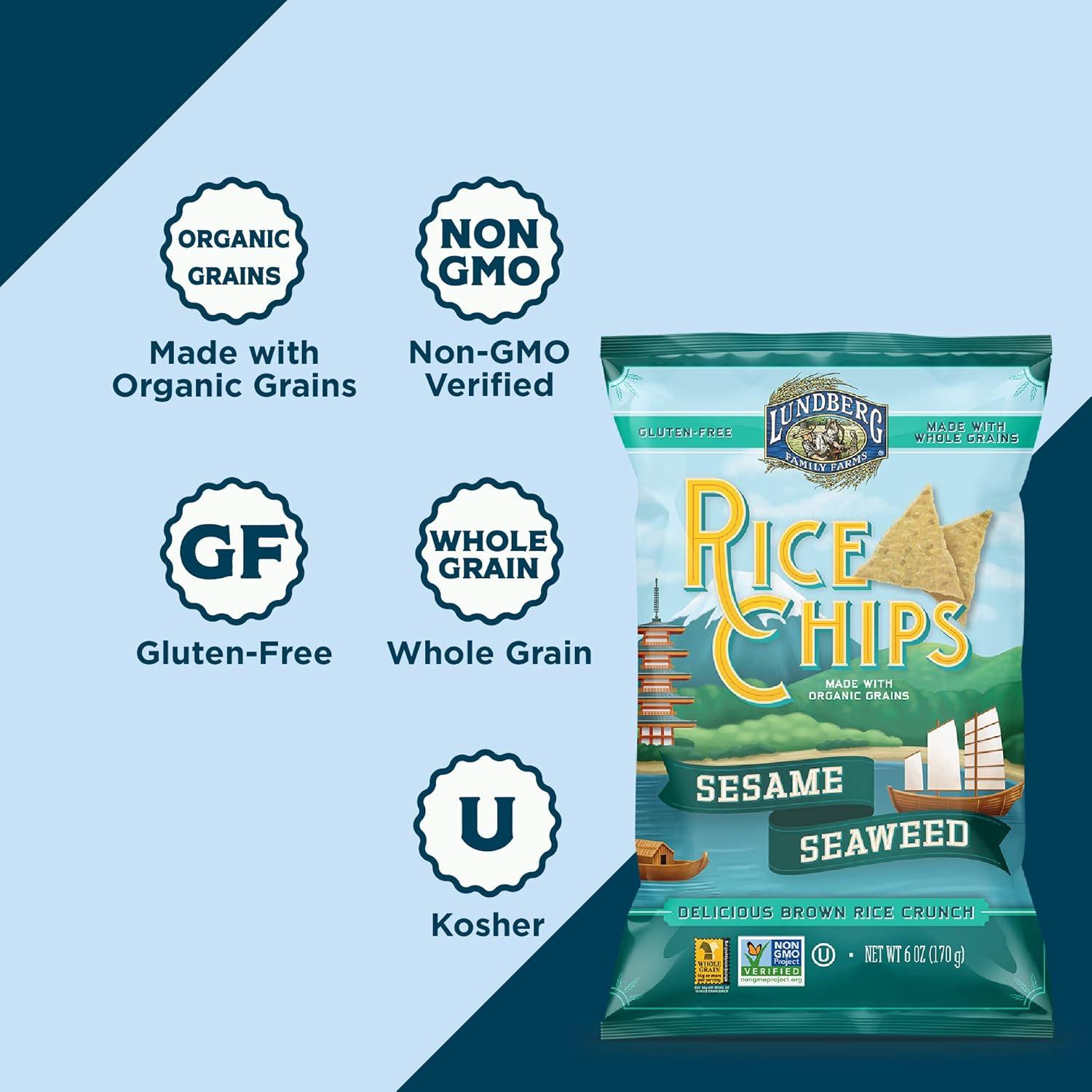 image:imageLundberg Family Farms Rice Chips Santa Fe Barbeque 6 Ounce Pack of 12Sesame Seaweed