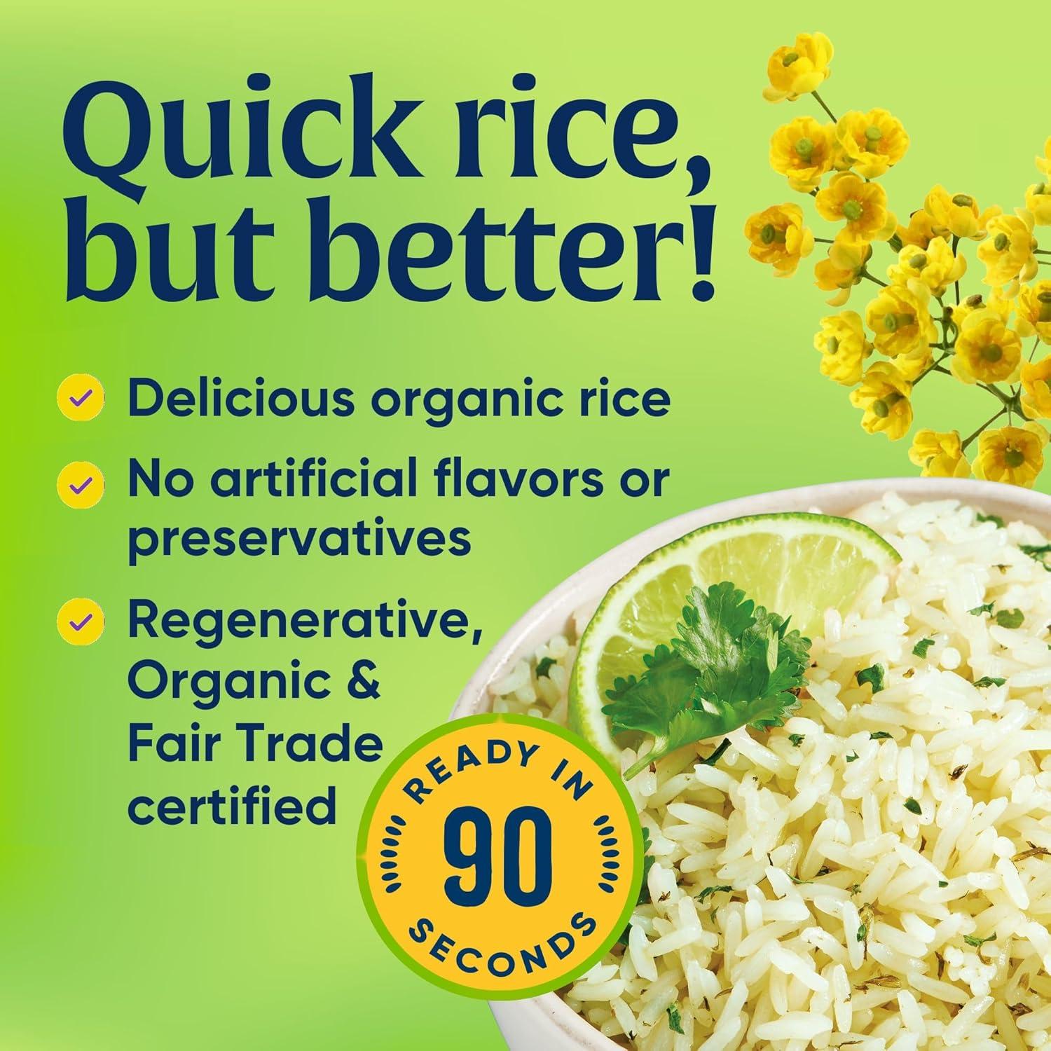 image:imageLundberg Jasmine Rice Microwave or Stovetop 6Pack LongGrain Fluffy amp Aromatic Ready in 90 Seconds Regenerative Organic Certified 8 Oz EaOrganic White Cilantro Lime Rice