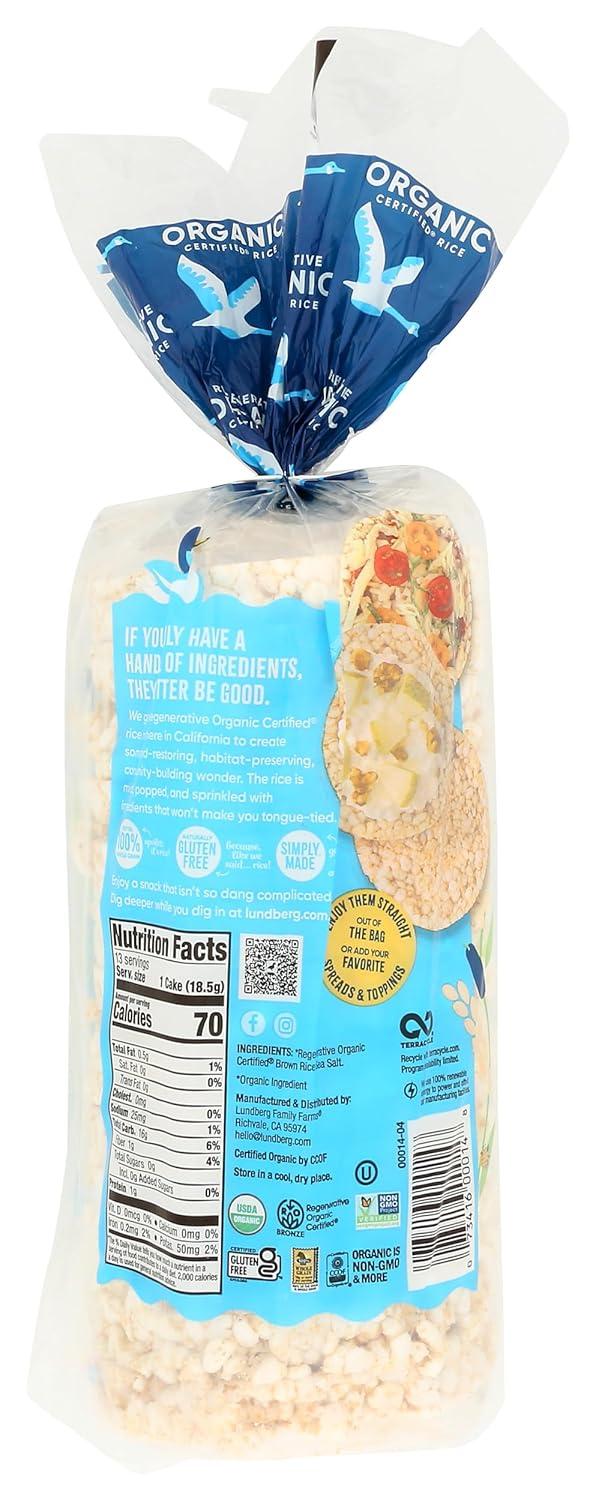 image:imageLundberg Organic Brown Rice Cakes Honey Nut 96 oz Pack of 6 GlutenFree Healthy SnacksLightly Salted