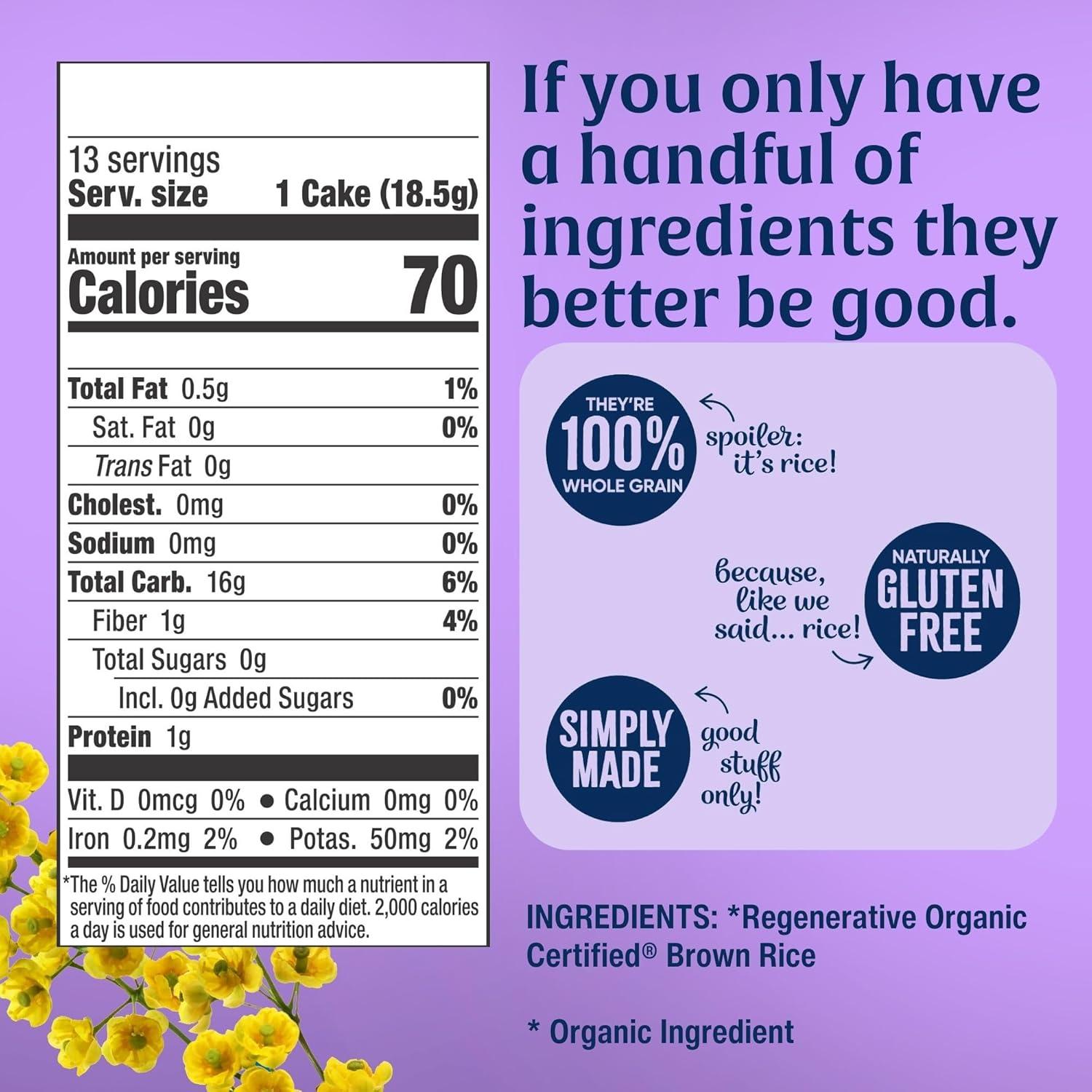 image:imageLundberg Organic Brown Rice Cakes Honey Nut 96 oz Pack of 6 GlutenFree Healthy SnacksOrganic Brown Rice No Salt
