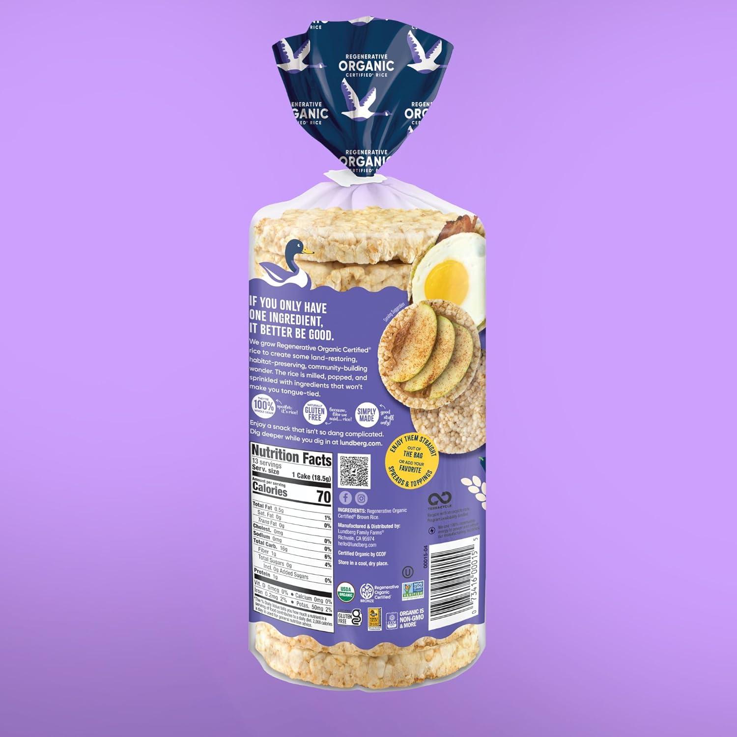 image:imageLundberg Organic Brown Rice Cakes Honey Nut 96 oz Pack of 6 GlutenFree Healthy SnacksOrganic Brown Rice No Salt