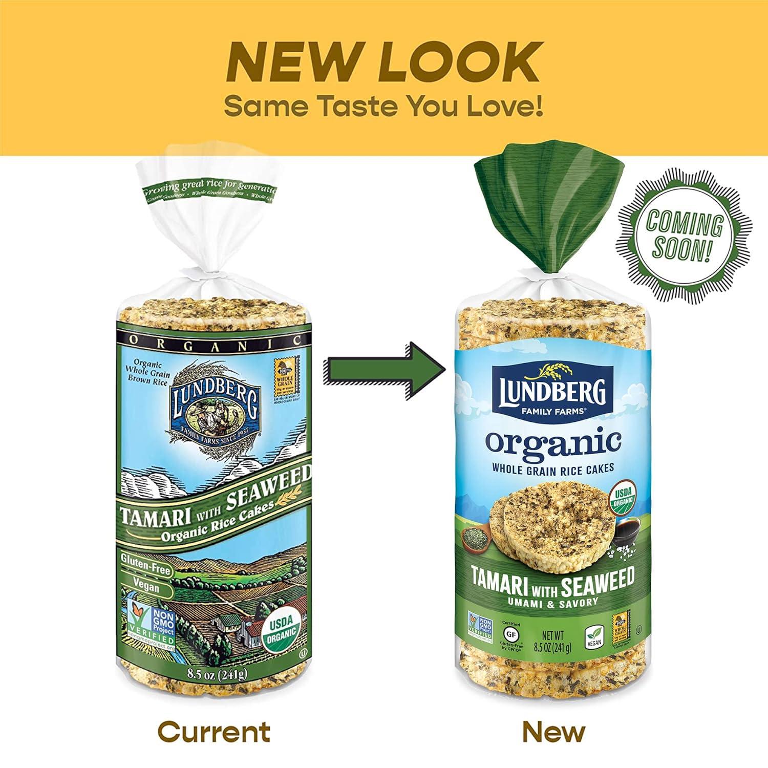 image:imageLundberg Organic Brown Rice Cakes Honey Nut 96 oz Pack of 6 GlutenFree Healthy SnacksOrganic Tamari with Seaweed