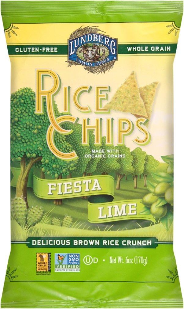 image:imageLundberg Rice Chips Fiesta Lime 55oz GlutenFree Kosher NonGMO Verified Whole Grain Brown RiceFiesta Lime