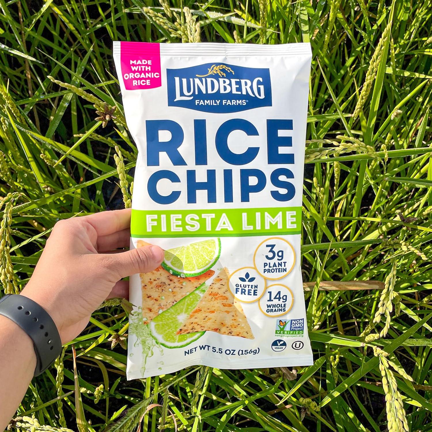 image:imageLundberg Rice Chips Fiesta Lime 55oz GlutenFree Kosher NonGMO Verified Whole Grain Brown RiceFiesta Lime