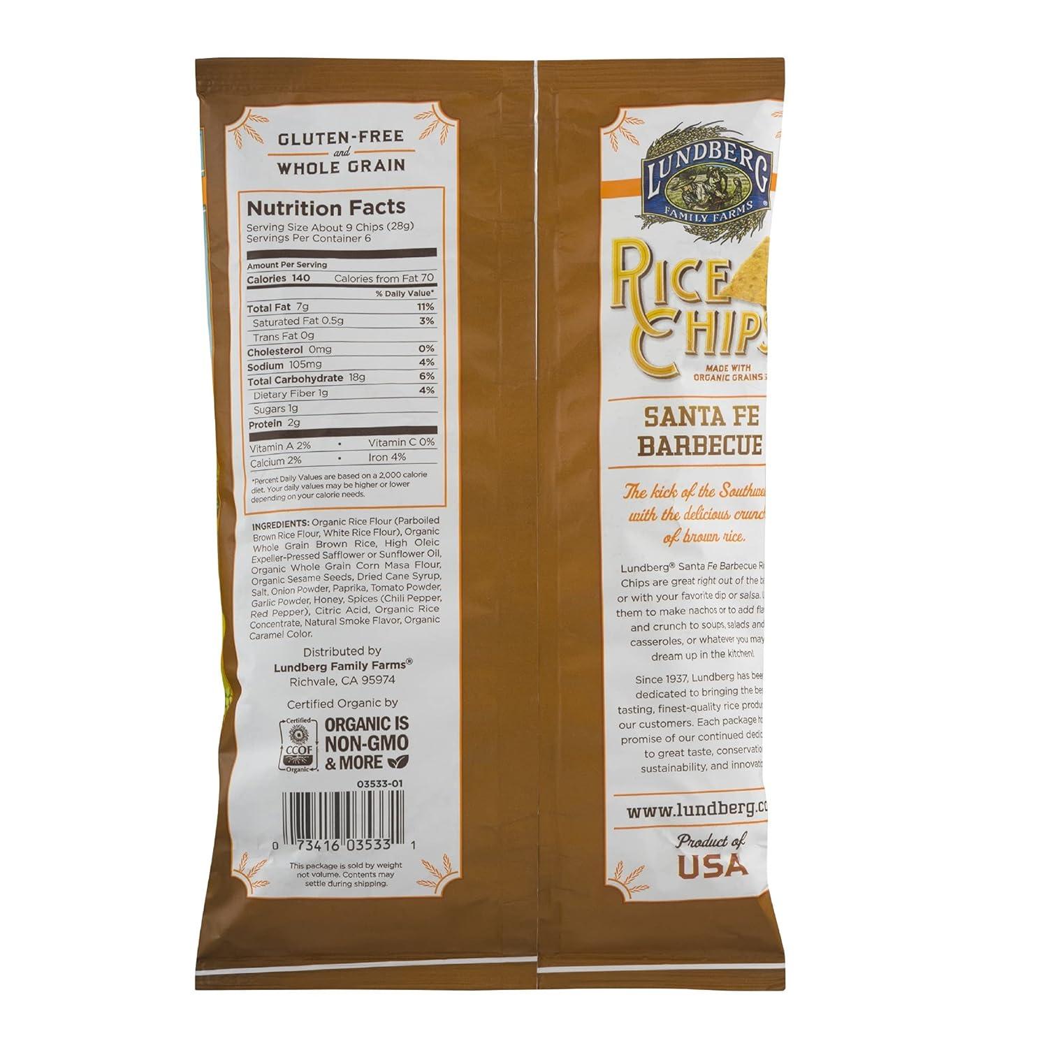 image:imageLundberg Rice Chips Fiesta Lime 55oz GlutenFree Kosher NonGMO Verified Whole Grain Brown RiceSanta Fe Barbecue