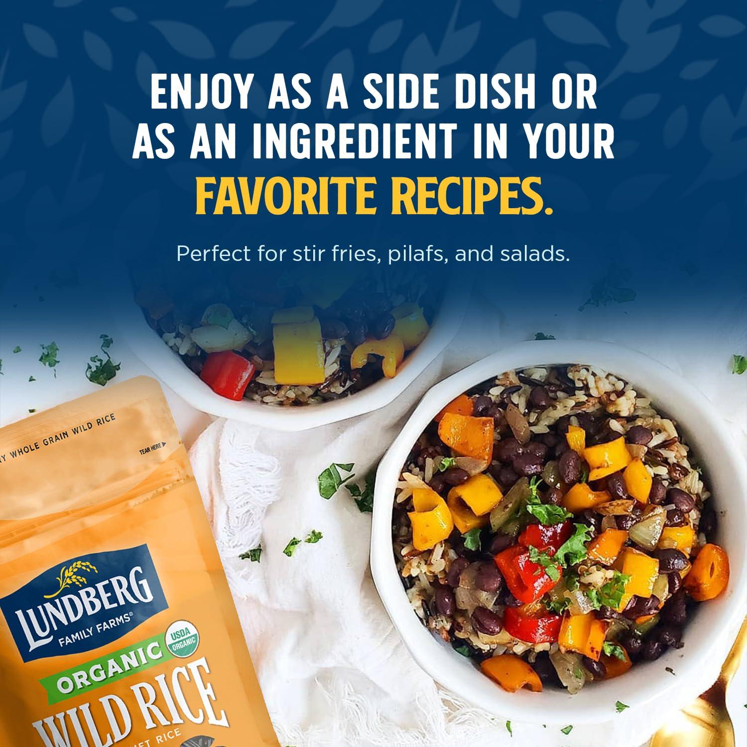 image:imageLundberg Wild Rice Regenerative Organic Certified 100 Natural California Cultivated Wild Black Rice 8 Oz8 Ounce Pack of 1