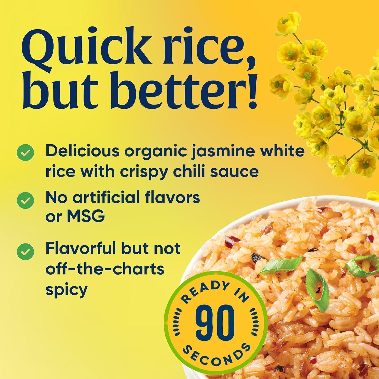 image:imageLundberg X Fly By Jing Chili Crisp Rice Microwave Ready in 90 Seconds Regenerative Organic Jasmine Rice with Chili Crisp Seasoning GlutenFree 8oz Pouch