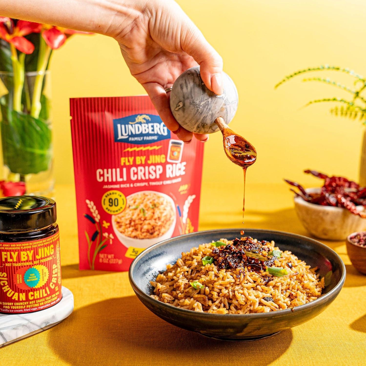 image:imageLundberg X Fly By Jing Chili Crisp Rice Microwave Ready in 90 Seconds Regenerative Organic Jasmine Rice with Chili Crisp Seasoning GlutenFree 8oz Pouch