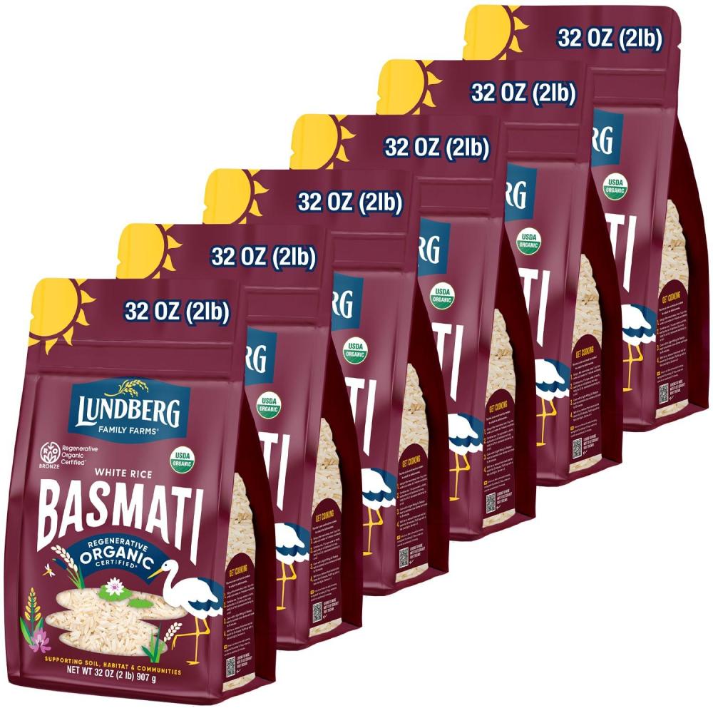 image:imageLundberg Family Farms Organic Brown Short Grain Rice Subtle Nutty Aroma Clings When Cooked 100 Whole Grain High Fiber Pantry Staple USDA Certified Organic GlutenFree Vegan 32 oz 1PackOrganic California White Basmati