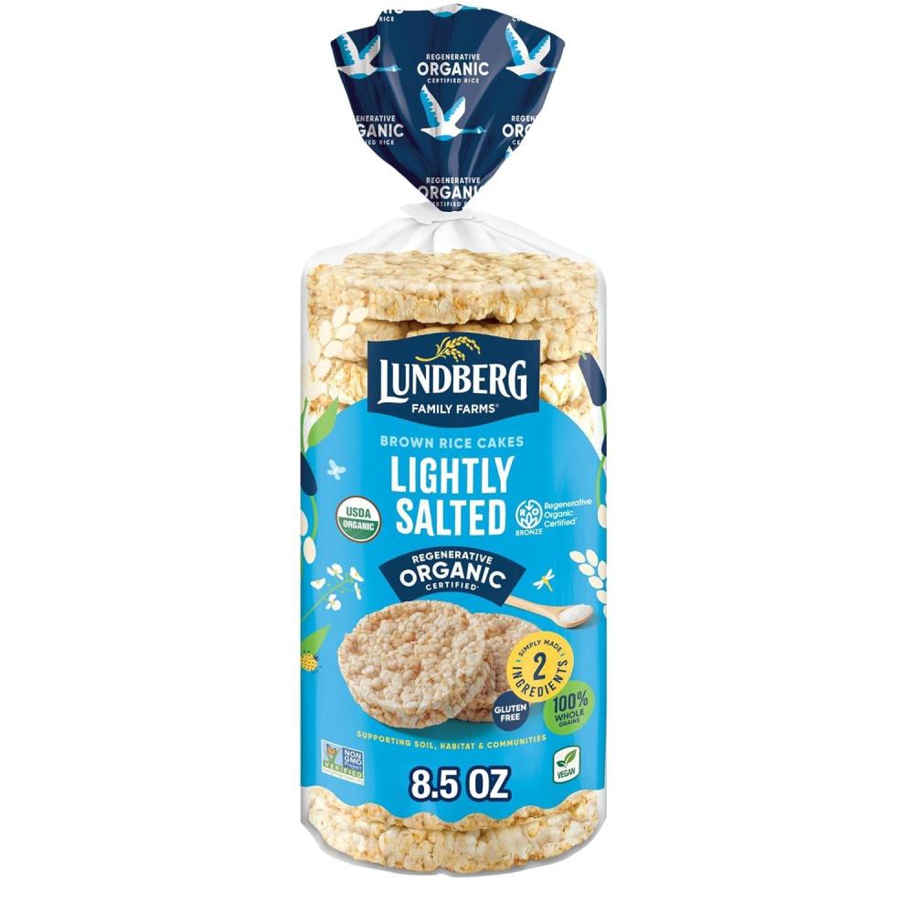 image:imageLundberg Organic Brown Rice Cakes Honey Nut 96 oz Pack of 6 GlutenFree Healthy SnacksOrganic Brown