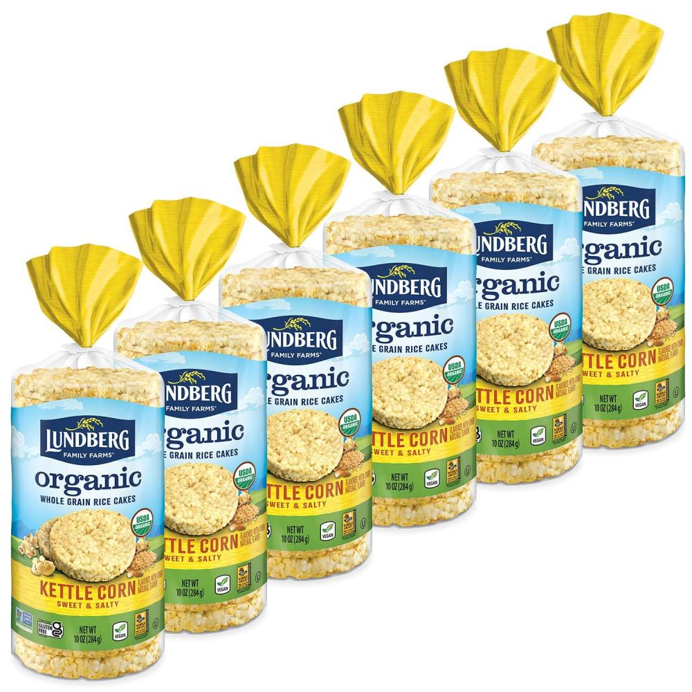 image:imageLundberg Organic Brown Rice Cakes Honey Nut 96 oz Pack of 6 GlutenFree Healthy SnacksOrganic Corn