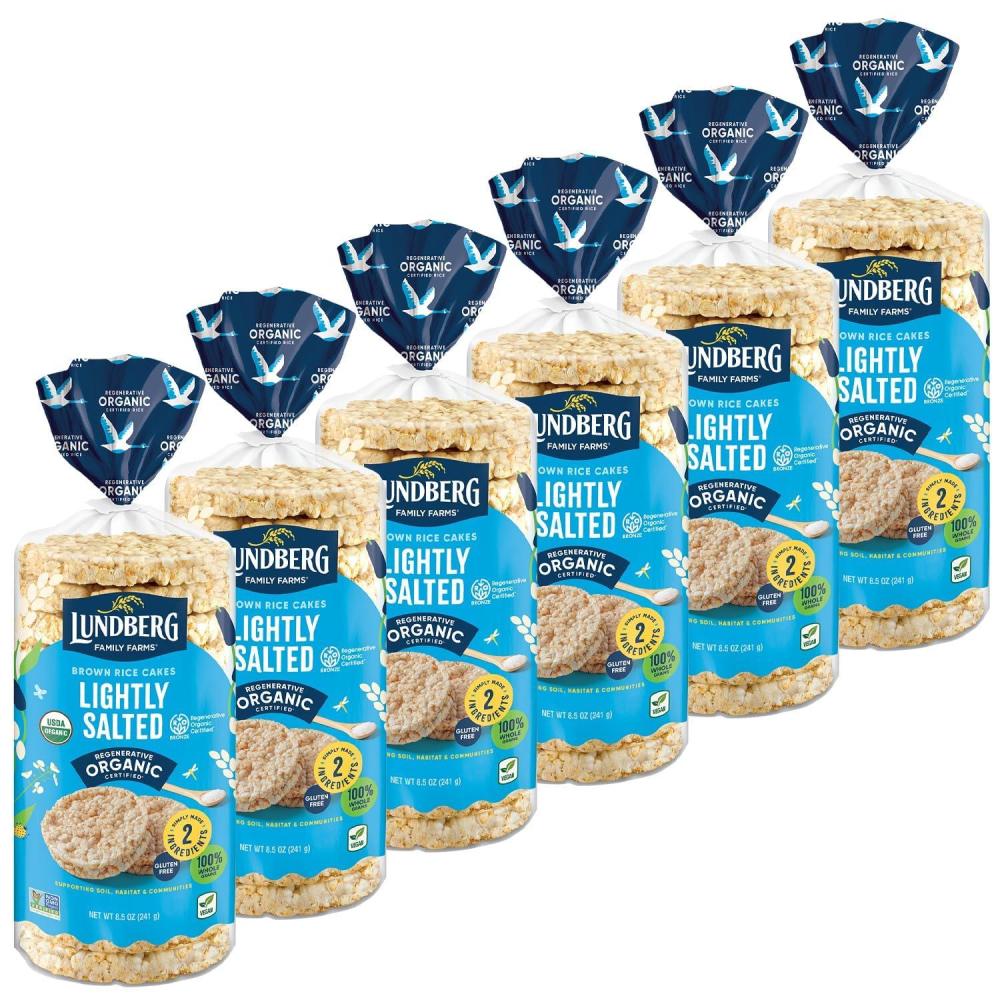 image:imageLundberg Organic Brown Rice Cakes Honey Nut 96 oz Pack of 6 GlutenFree Healthy SnacksOrganic Lightly Salted