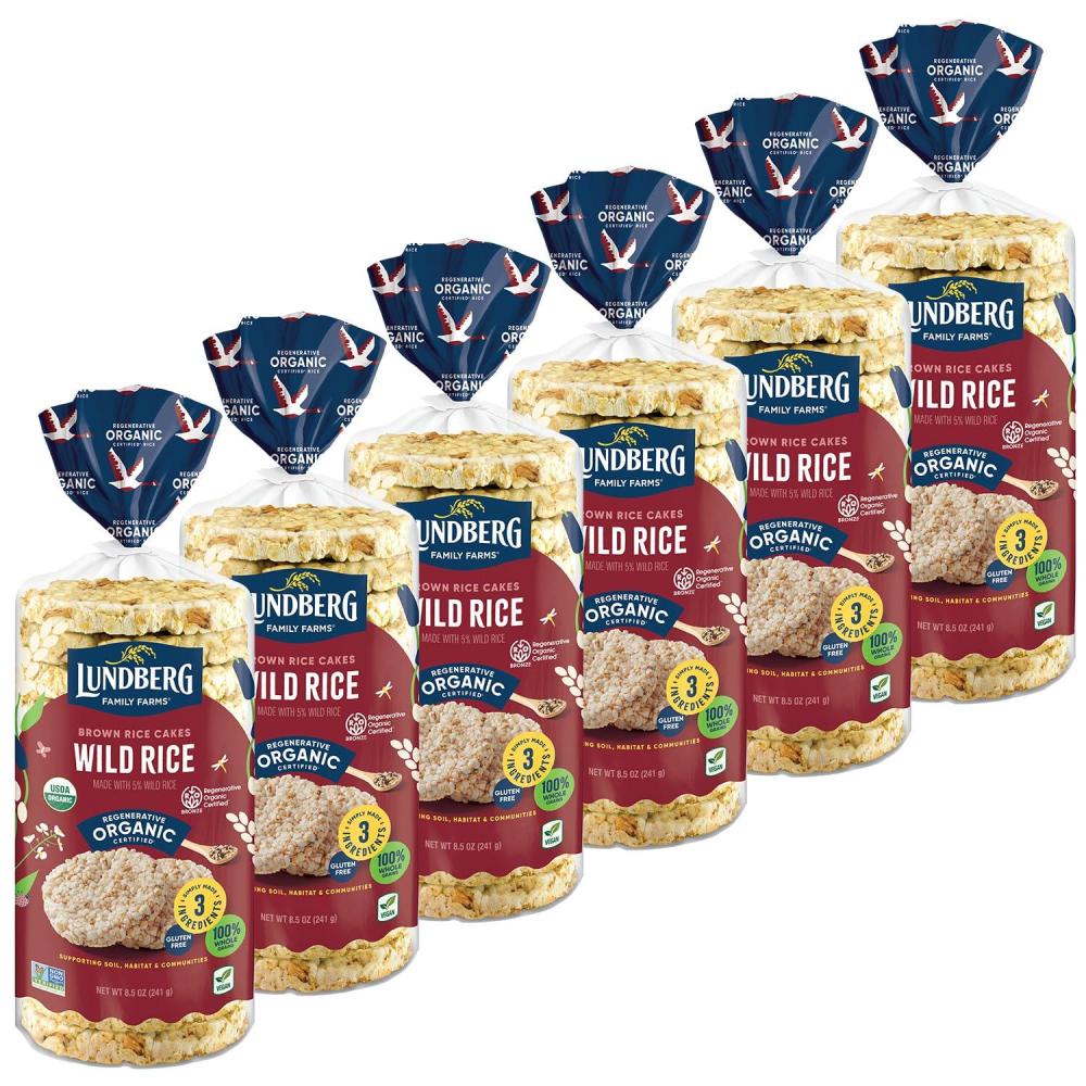 image:imageLundberg Organic Brown Rice Cakes Honey Nut 96 oz Pack of 6 GlutenFree Healthy SnacksOrganic Wild Rice