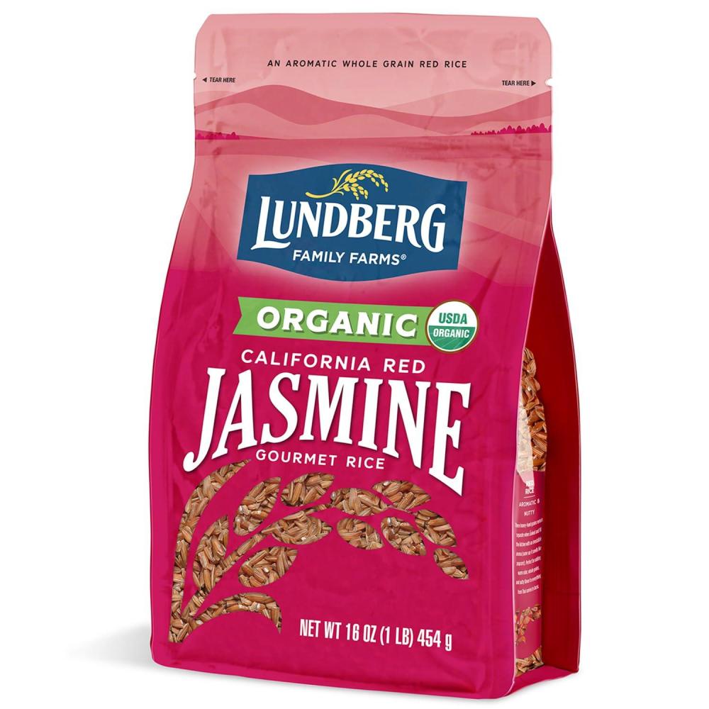 image:imageLundberg Organic Red Jasmine Rice Long Grain Red Rice NonSticky Fluffy Aromatic Rice Organically Grown in California Pantry Staples 16 Oz1 Pound Pack of 1