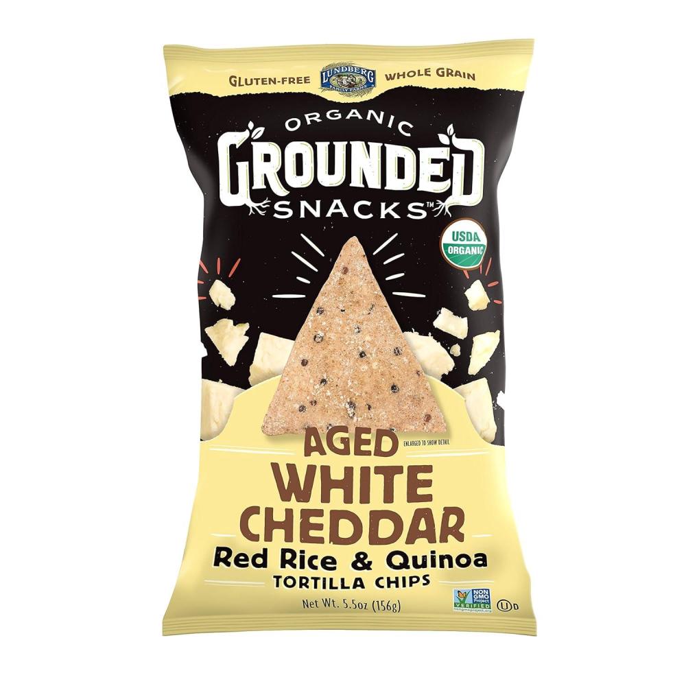 image:imageLundberg Rice Chips Fiesta Lime 55oz GlutenFree Kosher NonGMO Verified Whole Grain Brown RiceAged White Cheddar