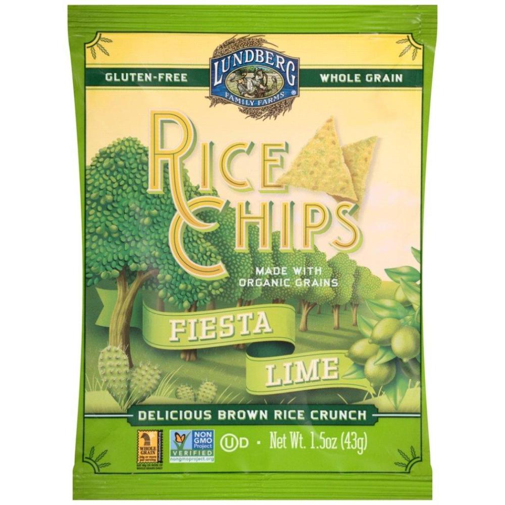 image:imageLundberg Rice Chips Fiesta Lime 55oz GlutenFree Kosher NonGMO Verified Whole Grain Brown RiceFiesta Lime