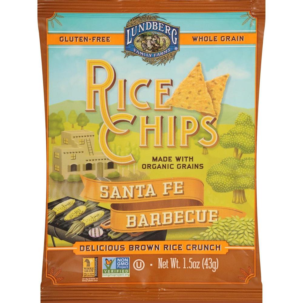 image:imageLundberg Rice Chips Fiesta Lime 55oz GlutenFree Kosher NonGMO Verified Whole Grain Brown RiceSanta Fe Barbecue