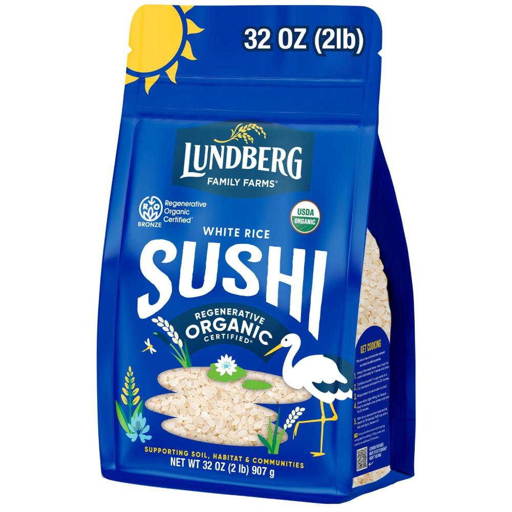 image:imageLundberg Sushi Rice Sticky White JapaneseStyle Short Grains Regenerative Organic Certified 32 Oz2 Pound Pack of 1