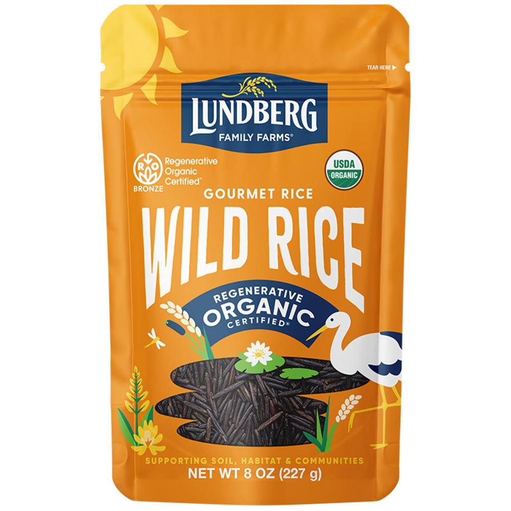 image:imageLundberg Wild Rice Regenerative Organic Certified 100 Natural California Cultivated Wild Black Rice 8 Oz8 Ounce Pack of 1