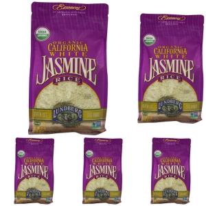 Lundberg Family Farms Organic Jasmine Rice, California White, 32 Ounce(32 Ounce (Pack of 5))