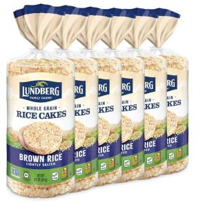 Lundberg Organic Brown Rice Cakes, Honey Nut, 9.6 oz (Pack of 6), Gluten-Free, Healthy Snacks(Eco-Farmed Lightly Salted)