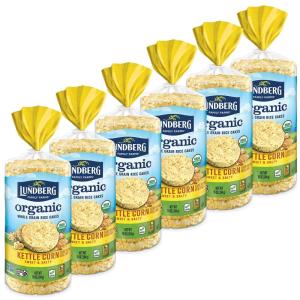 Lundberg Organic Brown Rice Cakes, Honey Nut, 9.6 oz (Pack of 6), Gluten-Free, Healthy Snacks(Organic Corn)