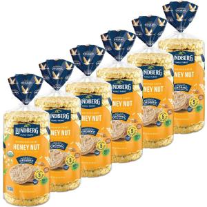 Lundberg Organic Brown Rice Cakes, Honey Nut, 9.6 oz (Pack of 6), Gluten-Free, Healthy Snacks(Organic Honey Nut)