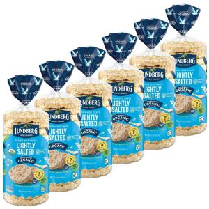 Lundberg Organic Brown Rice Cakes, Honey Nut, 9.6 oz (Pack of 6), Gluten-Free, Healthy Snacks(Organic Lightly Salted)