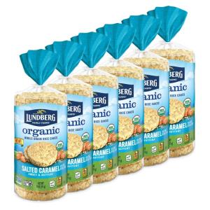 Lundberg Organic Brown Rice Cakes, Honey Nut, 9.6 oz (Pack of 6), Gluten-Free, Healthy Snacks(Organic Salted Caramel)