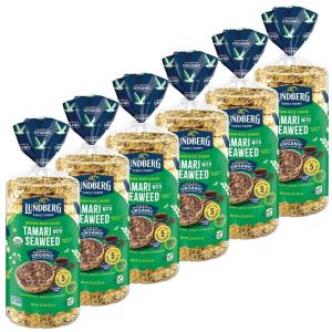 Lundberg Organic Brown Rice Cakes, Honey Nut, 9.6 oz (Pack of 6), Gluten-Free, Healthy Snacks(Organic Seaweed Tamari)