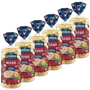 Lundberg Organic Brown Rice Cakes, Honey Nut, 9.6 oz (Pack of 6), Gluten-Free, Healthy Snacks(Organic Wild Rice)