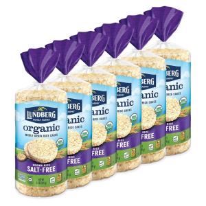 Lundberg Organic Brown Rice Cakes, Honey Nut, 9.6 oz (Pack of 6), Gluten-Free, Healthy Snacks(Salt Free)