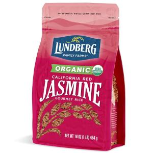 Lundberg Organic Red Jasmine Rice, Long Grain Red Rice – Non-Sticky, Fluffy Aromatic Rice, Organically Grown in California, Pantry Staples, 16 Oz(1 Pound (Pack of 1))