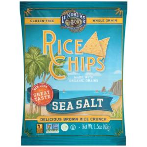 Lundberg Rice Chips, Fiesta Lime, 5.5oz, Gluten-Free, Kosher, Non-GMO Verified, Whole Grain Brown Rice(Sea Salt)