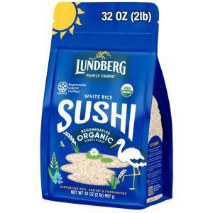 Lundberg Sushi Rice, Sticky White Japanese-Style Short Grains, Regenerative Organic Certified, 32 Oz(2 Pound (Pack of 1))