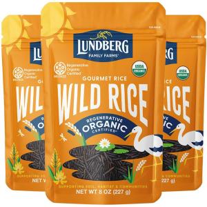 Lundberg Wild Rice, Regenerative Organic Certified – 100% Natural California Cultivated Wild Black Rice, 8 Oz(8 Ounce (Pack of 3))