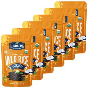 Lundberg Wild Rice, Regenerative Organic Certified – 100% Natural California Cultivated Wild Black Rice, 8 Oz(8 Ounce (Pack of 6))