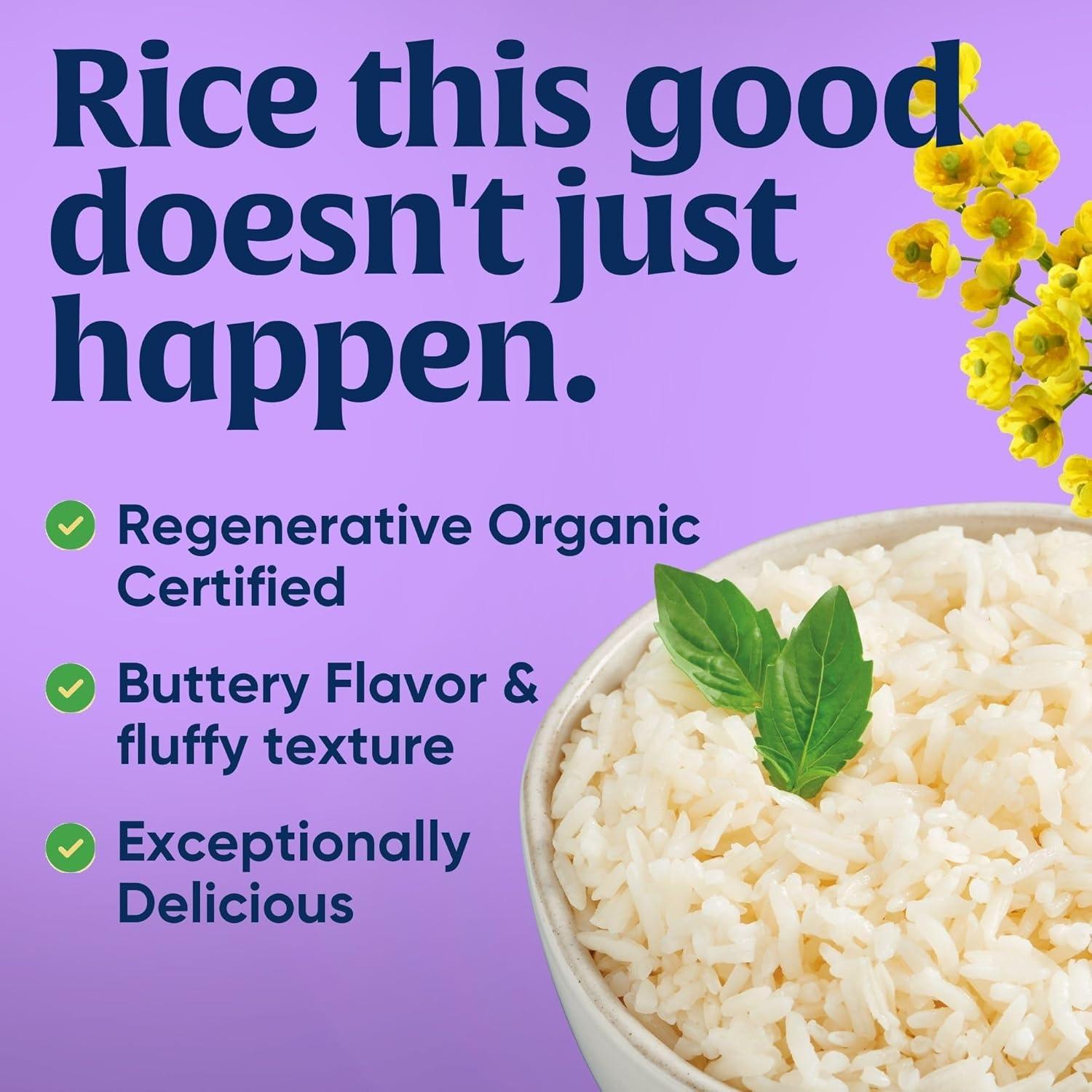 image:imageLundberg Jasmine Rice Regenerative Organic Certified 6Pack NonSticky Aromatic LongGrain White Rice Responsibly Grown in California 32 Oz Ea32 Ounce Pack of 6