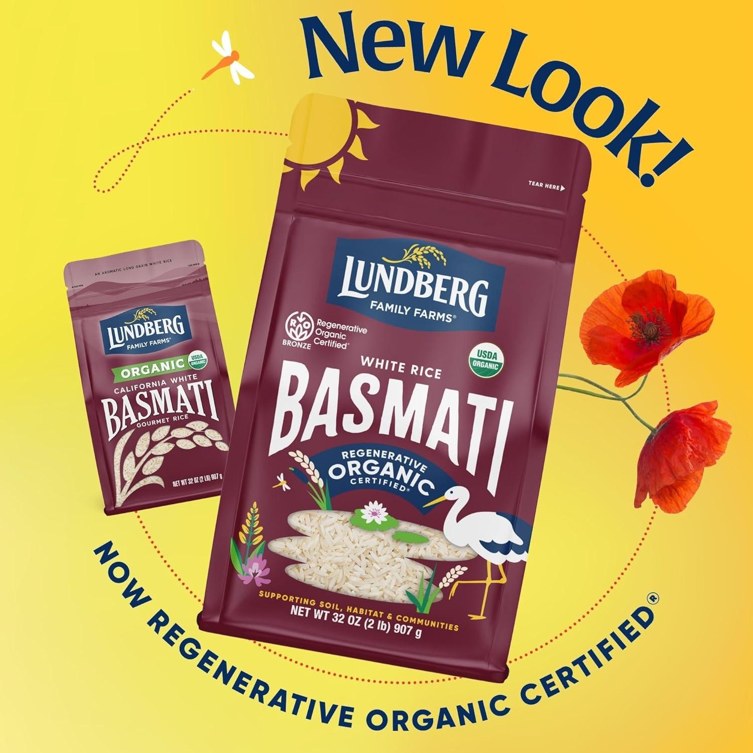 image:imageLundberg White Basmati Rice Regenerative Organic Certified NonSticky Fluffy amp Aromatic LongGrain Rice Responsibly Grown in California 32 Oz1
