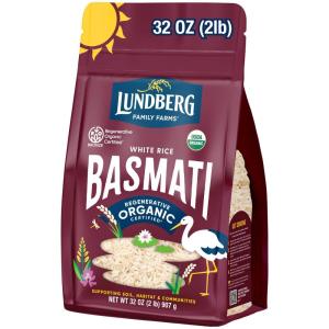 Lundberg White Basmati Rice, Regenerative Organic Certified – Non-Sticky, Fluffy & Aromatic Long-Grain Rice, Responsibly Grown in California, 32 Oz(1)